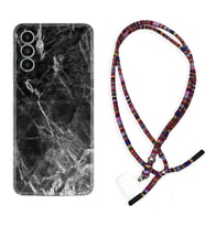 Samsung A23 A31 A32 A50 A51 A52 A53 A70 Kılıf Boyun Asklı Rasta Silikon Kara Mermer 1375