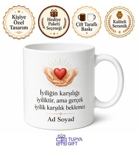 Dünya Gönüllüler Günü Hediye Kupa İyilik Yapanlara Özel Tasarım Bardak