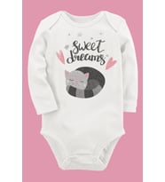 Organik Baskılı Pamuklu Unisex Bebek Body UZUNKOLE31
