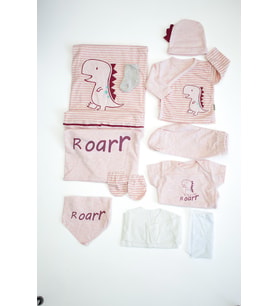 Kız Bebek Organik Natural Pembe 10 Lu Hastane Çıkışı Set STL6224 (Çok Renkli)
