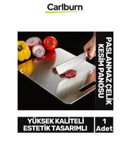 Yüksek Kaliteli Estetik Tasarımlı Dayanıklı Kaymaz Yüzey Paslanmaz Çelik Sebze Meyve Et Kesim Panosu