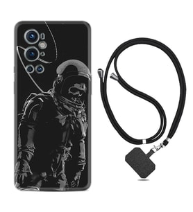 Tecno Spark 9 Pro Kılıf Silikon Boyun Askılı İpli Desenli Silikon İskelet Astronot 1613