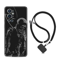 Tecno Spark 9 Pro Kılıf Silikon Boyun Askılı İpli Desenli Silikon İskelet Astronot 1613