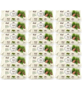 Fibril Islak Havlu Mendil 90 Yaprak Mistik Sedir Ağacı Plastik Kapaklı (18 Li Set) 1620 Yaprak