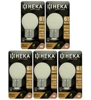 (5 Adet) Heka 6W (48W) 3000K (Sarı Işık) E27 Duylu Soft Led G45 Ampul