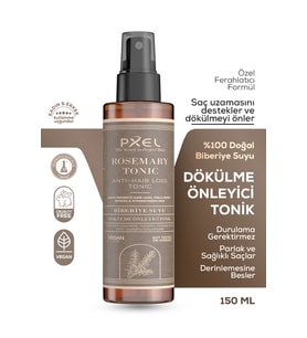 PXEL Dökülme Önleyici Biberiye Yağı Saç Bakım Toniği 150 ML Zayıflayan İncelen ve Dökülen Saçlar Vegan Saç Bakım Toniği