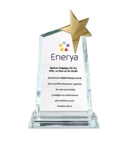 Kristal yıldızlı plaket-istenilen baskıyla