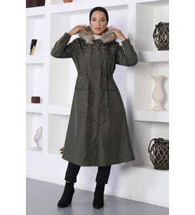 Şerit Detaylı Mont Haki 10360
