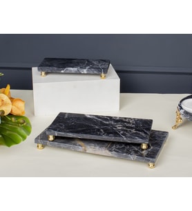 BLACK MARBLE 3LÜ SUNUM SETİ 30X16X3 CM