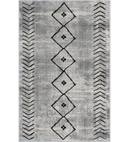 Eliana Home Baskılı, Yıkanabilir Kaymaz Taban Salon Halısı LNA1360-HT-962 100x150 cm (Gri)