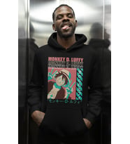Monkey D. Luffy One Piece Baskılı Unisex Oversize Anime Dizi Karakter Hoodie