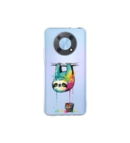 Huawei Nova Y90 ile Uyumlu Splash Tembel Hayvan Tasarımlı Şeffaf Silikon Kılıf
