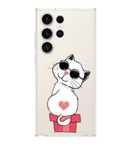 Samsung Galaxy S23 Ultra Uyumlu Kamera korumalı Kapak Coolcat Tasarımlı  Şeffaf Kılıf