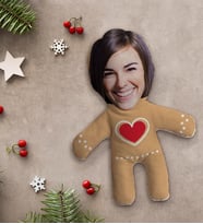 BK Gift Kişiye Özel Fotoğraflı Kurabiye Adam Kostümlü Kadın Bebek Yastık-2