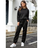 Unisex Pamuklu Eşofman Takımı (Siyah)