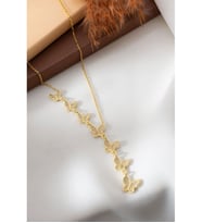 925 Ayar Gold Zirkon Taşlı Akışlı Kelebek Gümüş Kolye