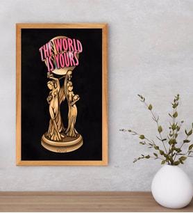 BK Gift The World Is Yours Tasarımlı Dekoratif Retro Ahşap Tablo-2