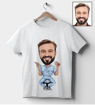 Kişiye Özel Diş Hekimi Tasarımlı Karikatür Tişört