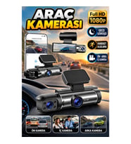 Full HD 1080P Sürüş Kamerası Video Kaydedici Arka ve İç Kamera Hareket Algılama Gece Görüşlü