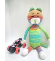 Sevimli Renkli Kedicik Amigurumi Organik Oyuncak