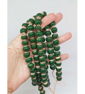 Yeşil Renk Sırlı Seramik Boncuk Dizi 10-12mm/24cm (54136)