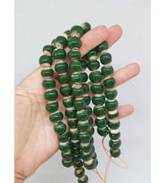 Yeşil Renk Sırlı Seramik Boncuk Dizi 10-12mm/24cm (54136)