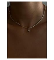 Luxury 14 şubat Özel Yarı Su Yolu Yarı Zincir Kolye 925 Ayar (Gold)