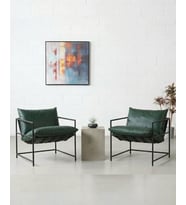 SLLER 2'li Modern Tasarım Berjer Metal İskeletli Portatif Berjer Suni Deri Kumaş Döşeme Salon Dizayn