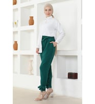 Kuşaklı Pantolon Zümrüt 6101