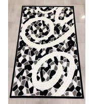 Kaşmir Halı Jade 146X233 Je 0024-03 Siyah Beyaz 4 M2 Halı !