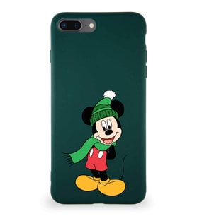 Apple iPhone 7 Plus Soft Premier Kapak Mickey Mouse-G Tasarımlı Silikon Kılıf - Yeşil (Şeffaf)