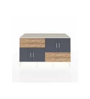 Kronos Konsol 3 Raflı 4 Çekmeceli 4 Kapaklı 176x59x99 Aytaşı-Antrasit/Çam