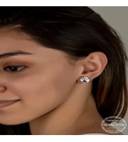Swarovski Crystal Taşlı Gümüş  Çivili Kadın Küpe