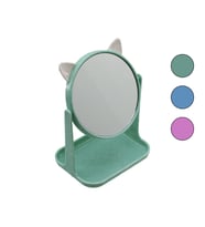6 İnç - 15CM Yuvarlak Kulaklı Makyaj Aynası Renkli Plastik Takılık SEPETLİ=12X15.5CM
