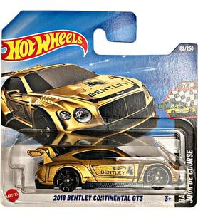 Hot Wheels - 2018 Bentley Continental Gt3 - Jbc18 - Race Day 7/10 - Altın Renkli Gt3 Yarış Arabası, (Çok Renkli)