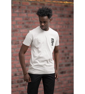 Slim Fit Sıfır Yaka Baskılı Pamuklu T-Shirt