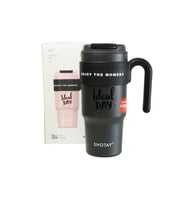 Shotay ST-8917 Çift Kullanım Pipetli/Rahat İçim Siyah 1000ml Çelik Matara