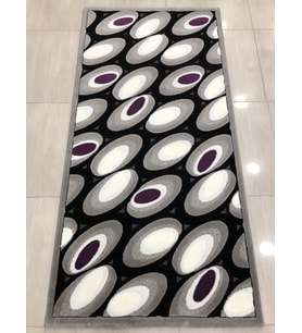 Kaşmir Halı Jade 97X200 Je-004-02 Gri Siyah Mor Yolluk 2 Metre !
