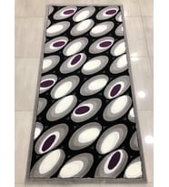 Kaşmir Halı Jade 97X200 Je-004-02 Gri Siyah Mor Yolluk 2 Metre !