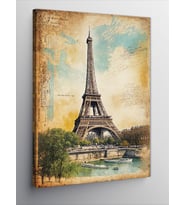 Kanvas Tablo Eiffel Kulesi Eskizi