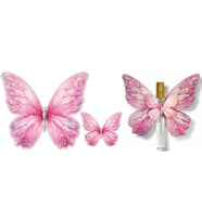 DEKORATİF SÜS İKİ BOY KELEBEK PEMBE SET:25 ADET-
