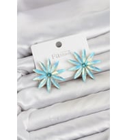 Buz Mavisi Kristal Taşlı Lotus Model Kadın Küpe - EBJ260725W44261