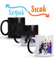 Disney Frozen Elsa Kristoff Olaf Anna Sihirli Kupa Bardak Porselen