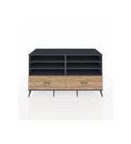 Kronos Konsol 6 Raflı 2 Çekmeceli  176x59x99 Antrasit-Antrasit/Çam