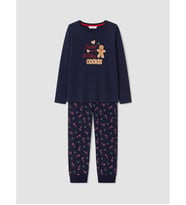 LCW DREAM Lacivert Yılbaşı Temalı Kadın Pijama Takımı