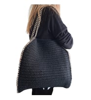Siyah Handmade Yazlık Kroşe Örgü Kadın Omuz Çantası