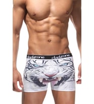 Kaplan Desenli 3D Beyaz Boxer (Çok Renkli)
