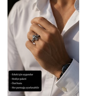 SkullVanguard Phantom Ring Kuru kafa motifli Erkek Yüzük