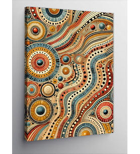 Kanvas Tablo Paisley Deseni ve Soyut Renkler