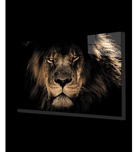 Aslan Hayvan Cam Tablo 4mm Dayanıklı Temperli Cam